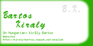 bartos kiraly business card