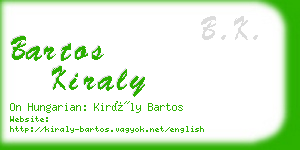 bartos kiraly business card